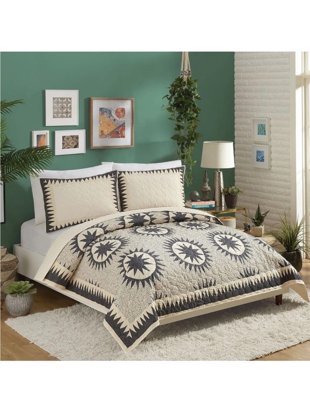 King Soleil Burst Quilt Set Gray - Jungalow by Justina Blakeney
